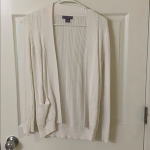 Laura Scott white cable knit cardigan